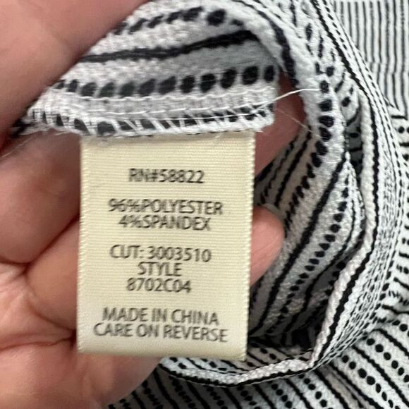 Max Studio Cream Black Stripe Crepe Cropped Wide Leg Pant Sz XL NWT - Picture 7 of 9